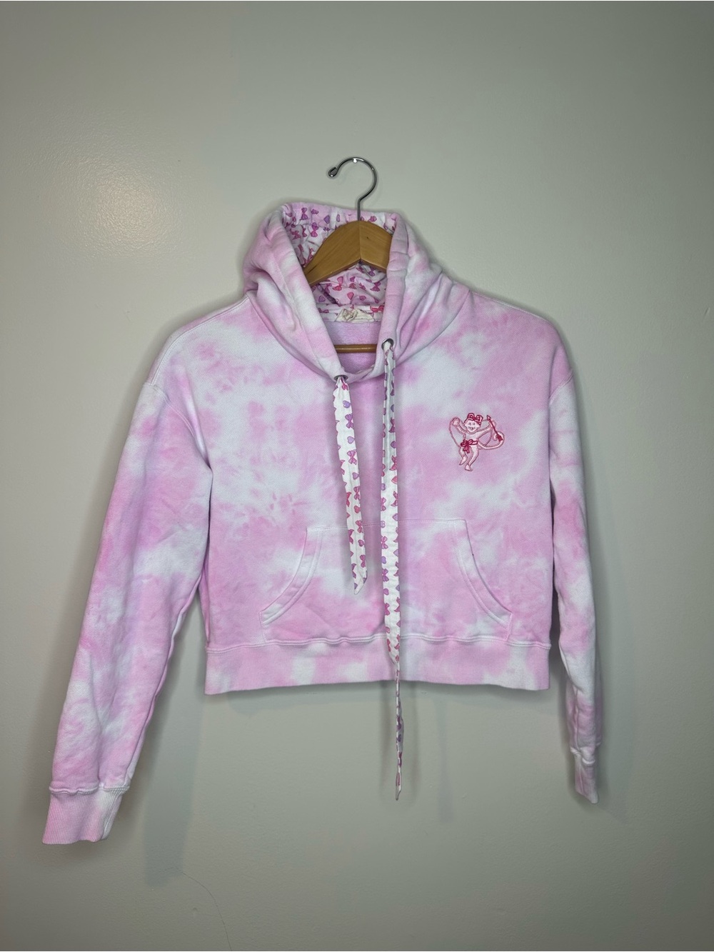 Roller Rabbit X LoveShackFancy Pink Disco Bow Cropped Hood Valentines limited XS